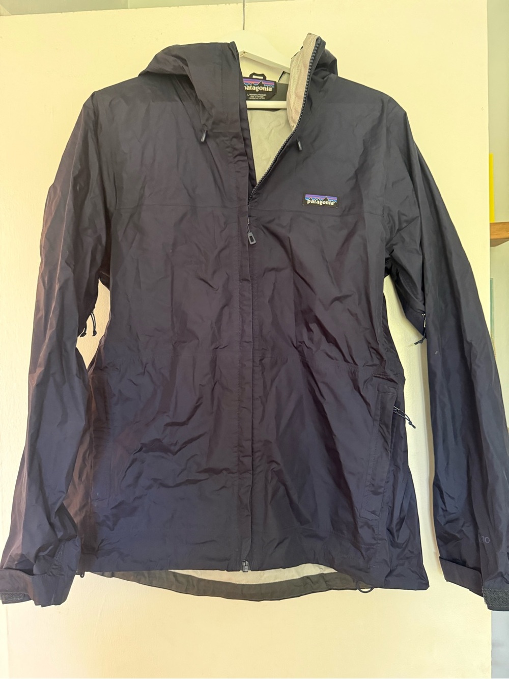 Patagonia Women's Navy Lightweight Hooded Rain Jacket